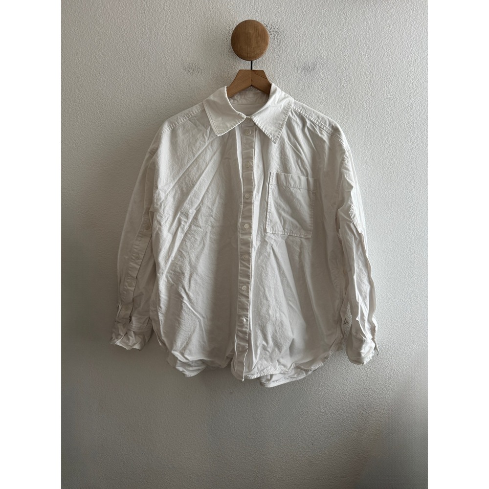 COS White Cotton Button Side Long Sleeve Shirt Size EUR 38 US 8